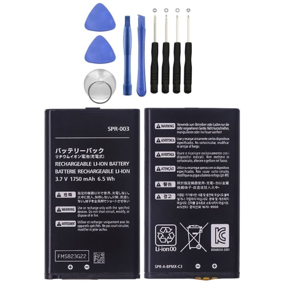 KIQ 3.7V/1750mAh Li-Ion Replacement Battery Compatible with New Nintendo 3DS XL (2015)(SPR-003)(With Repair Tool Set)