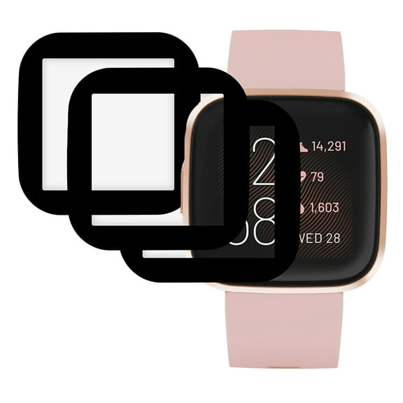 KIQ 3 Pack CLEAR FULL Edge to Edge Coverage PMMA Screen Protector for Fitbit Versa 2