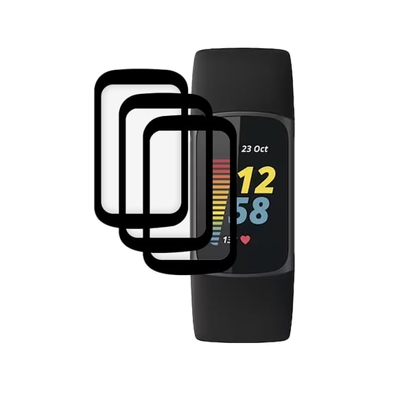 KIQ 3 Pack CLEAR FULL Edge to Edge Coverage PMMA Screen Protector for Fitbit Charge 5
