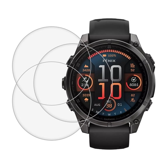 KIQ 3 Pack CLEAR FULL Edge to Edge Coverage Tempered Glass Screen Protector for Garmin Fenix 8(43MM)