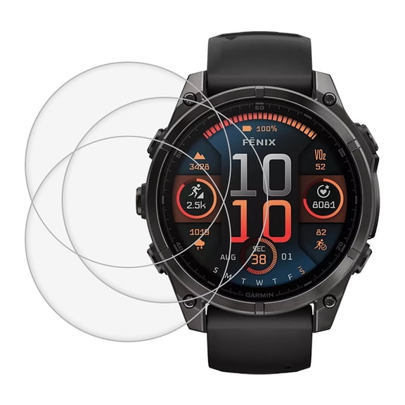 KIQ 3 Pack CLEAR FULL Edge to Edge Coverage Tempered Glass Screen Protector for Garmin Fenix 8(47MM)