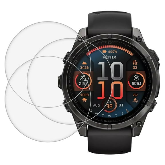 KIQ 3 Pack CLEAR FULL Edge to Edge Coverage Tempered Glass Screen Protector for Garmin Fenix 8(51MM)