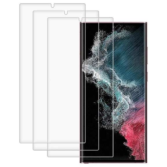 KIQ 3 Pack CLEAR Flexible Hydrogel Film FULL Edge to Edge Cover Screen Protector w/ Fingerprint Unlock Function for Samsung Galaxy S22 Ultra/ S23 Ultra5G