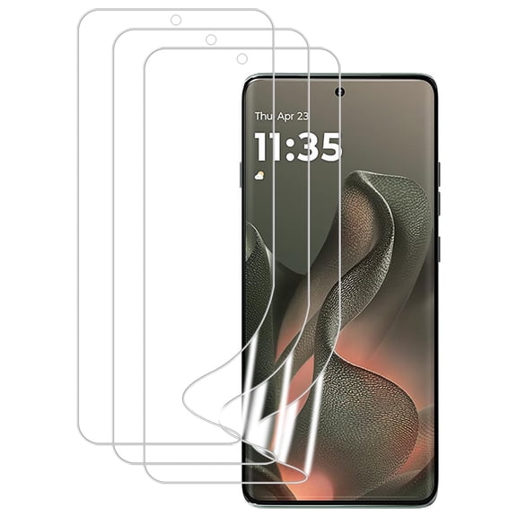 KIQ 3 Pack CLEAR Flexible Hydrogel Film FULL Edge to Edge Cover Screen Protector w/ Fingerprint Unlock Function Compatible with Motorola Edge (2025)