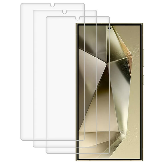 KIQ 3 Pack CLEAR Flexible Hydrogel Film FULL Edge to Edge Cover Screen Protector w/ Fingerprint Unlock Function for Samsung Galaxy S24 Ultra