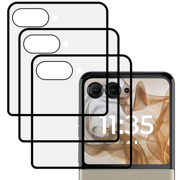 KIQ 3 Pack CLEAR Tempered Glass Screen Protector Compatible with Motorola RAZR 2024
