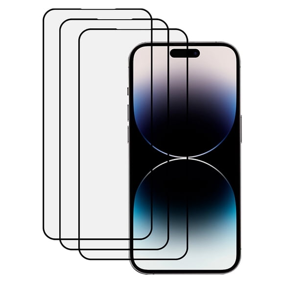KIQ 3 Pack CLEAR Tempered Glass Screen Protector Compatible with iPhone 14 Pro