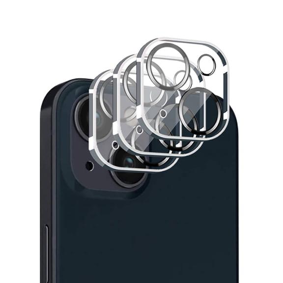 KIQ 3 Pack CLEAR Tempered Glass Screen Protector Cover for the Rear / Back Camera Lens Compatible with iPhone 13/13 Mini