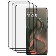 KIQ 3 Pack Edge-to-Edge Full Coverage CLEAR Tempered Glass Screen Protector Compatible with Motorola Edge 2025