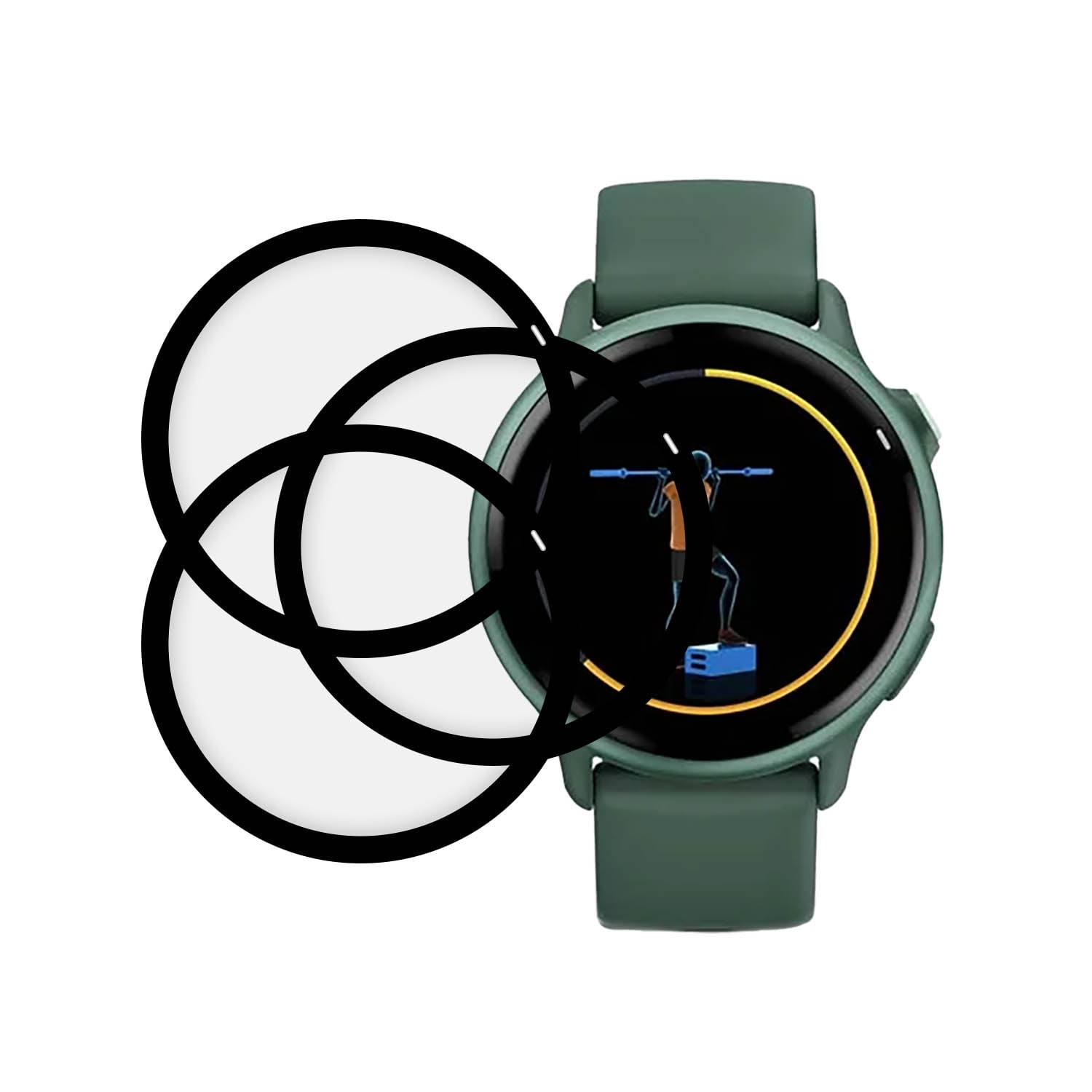 Youniker 3 Pezzi Vetro Temperato Per Garmin Vivoactive 3, Pellicola Protettiva 9H Anti-graffio E Anti-impronta - 4