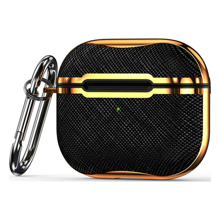 KIQ Airpod 3rd Generation Case, Airpods 3 Charging Case Cover for Apple Air  Pod 3 2021 A2564 A2565 (Canvas Case Black/Gold) 