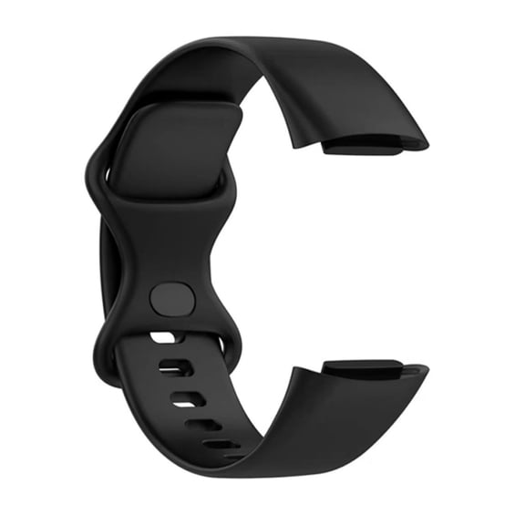 KIQ Durable and Water Resistant Silicone Replacement Watch Strap Band Compatible With Fitbit Charge 5(103 145mm )(Black )
