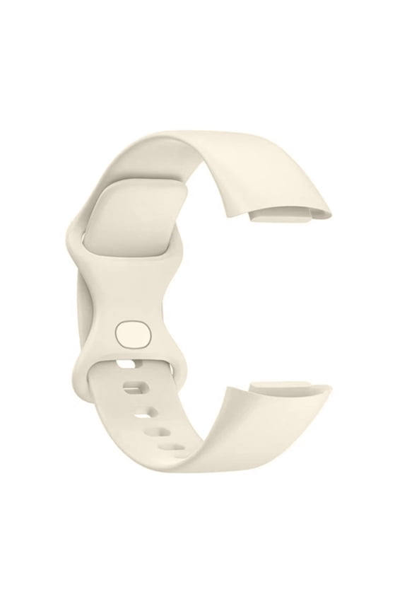 Durable and Water Resistant Silicone Replacement Watch Strap Band Compatible With Fitbit Charge 5(103 145mm)(Official Moon White)