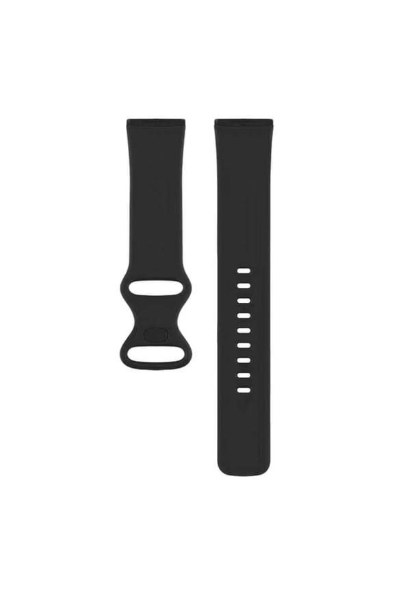 Silicone Water Resistant Replacement Watch Strap Band Compatible with Fitbit Versa 3, Black (Size Large)