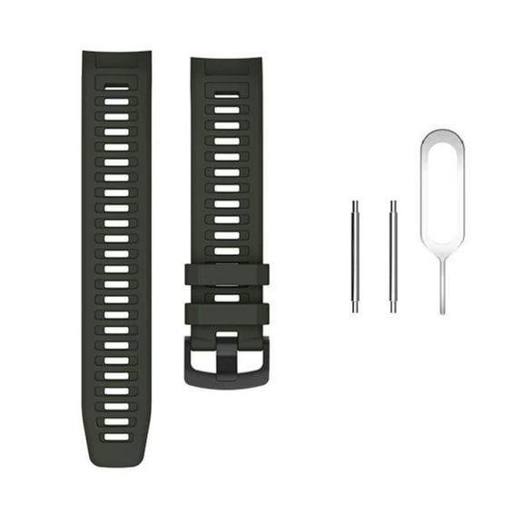 KIQ Durable and Water Resistant Silicone Replacement Watch Strap Band Compatible With Garmin Instinct 2(Black)