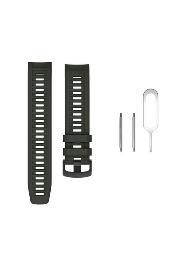 Durable and Water Resistant Silicone Replacement Watch Strap Band Compatible With Garmin Instinct 2(Black)
