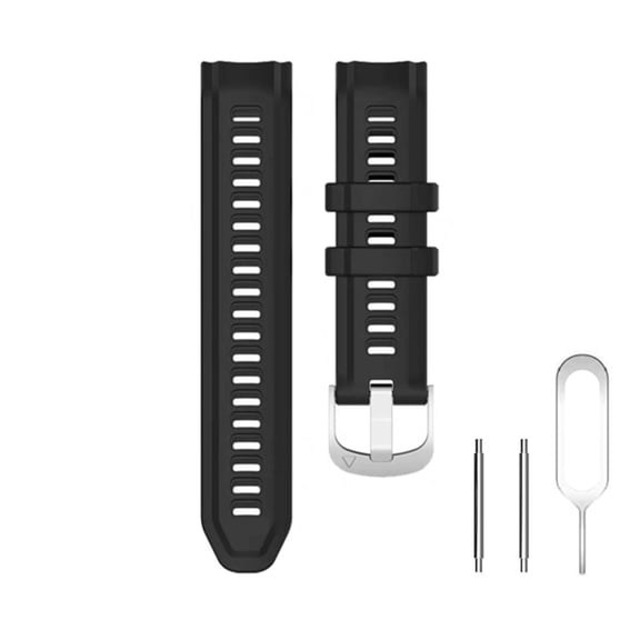 KIQ Durable and Water Resistant Silicone Replacement Watch Strap Band Compatible With Garmin Instinct 2S(Black)