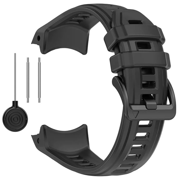 KIQ Durable and Water Resistant Silicone Replacement Watch Strap Band Compatible With Garmin Instinct 3(45mm)(Black)