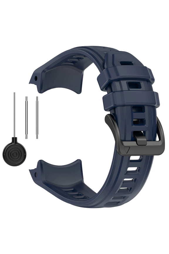 Durable and Water Resistant Silicone Replacement Watch Strap Band Compatible With Garmin Instinct 3(45mm)(Navy Blue)
