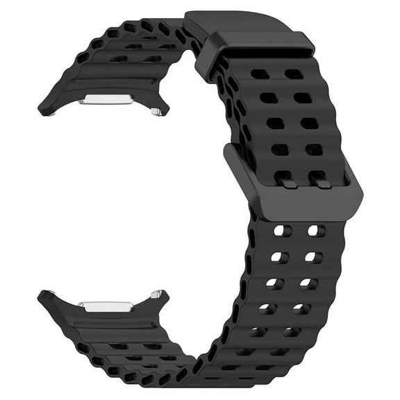 KIQ Durable and Water Resistant Silicone Replacement Watch Strap Band Compatible With Samsung Galaxy Watch Ultra(47MM) (Black)