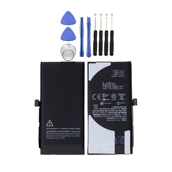 KIQ For Apple iPhone 13 Mini Replacement Battery(Extended Capacity), 3.88V 2460mAh Li-lon(With Repair Tool Set)