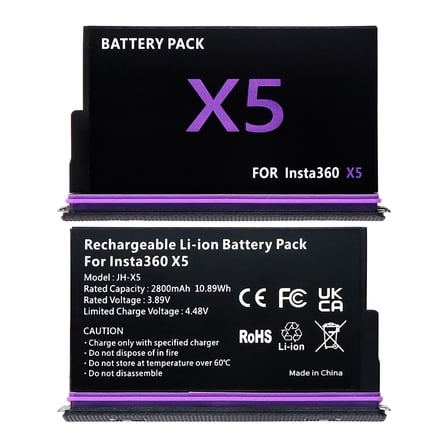 KIQ For Insta360 X5 Li-Ion Replacement Battery 3.89V 2800mAh