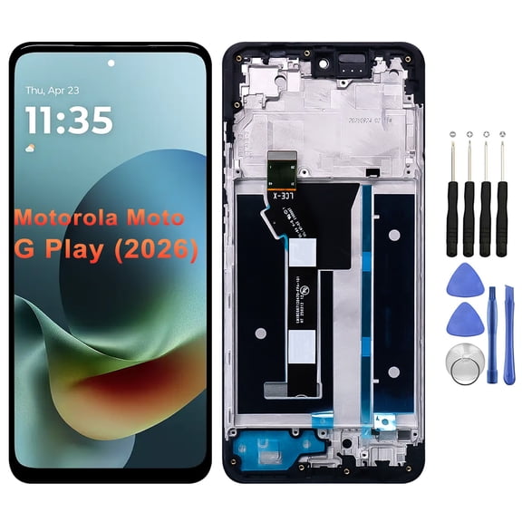 KIQ For Motorola Moto G Play (2026) LCD Screen (With Frame) Full Assembly with Digitizer Replacement(With Repair Tool Set)