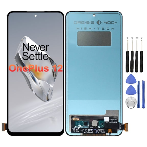 KIQ For OnePlus 12 Replacement LCD Screen Full Assembly with Digitizer(Without Frame) (With Repair Tool Set)
