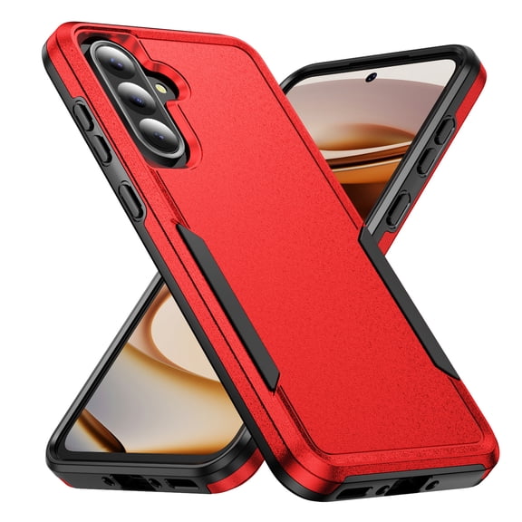 KIQ For Samsung Galaxy A37 TPU+PC 2 in 1 shockproof Hybrid Protective Case(Red+Black)