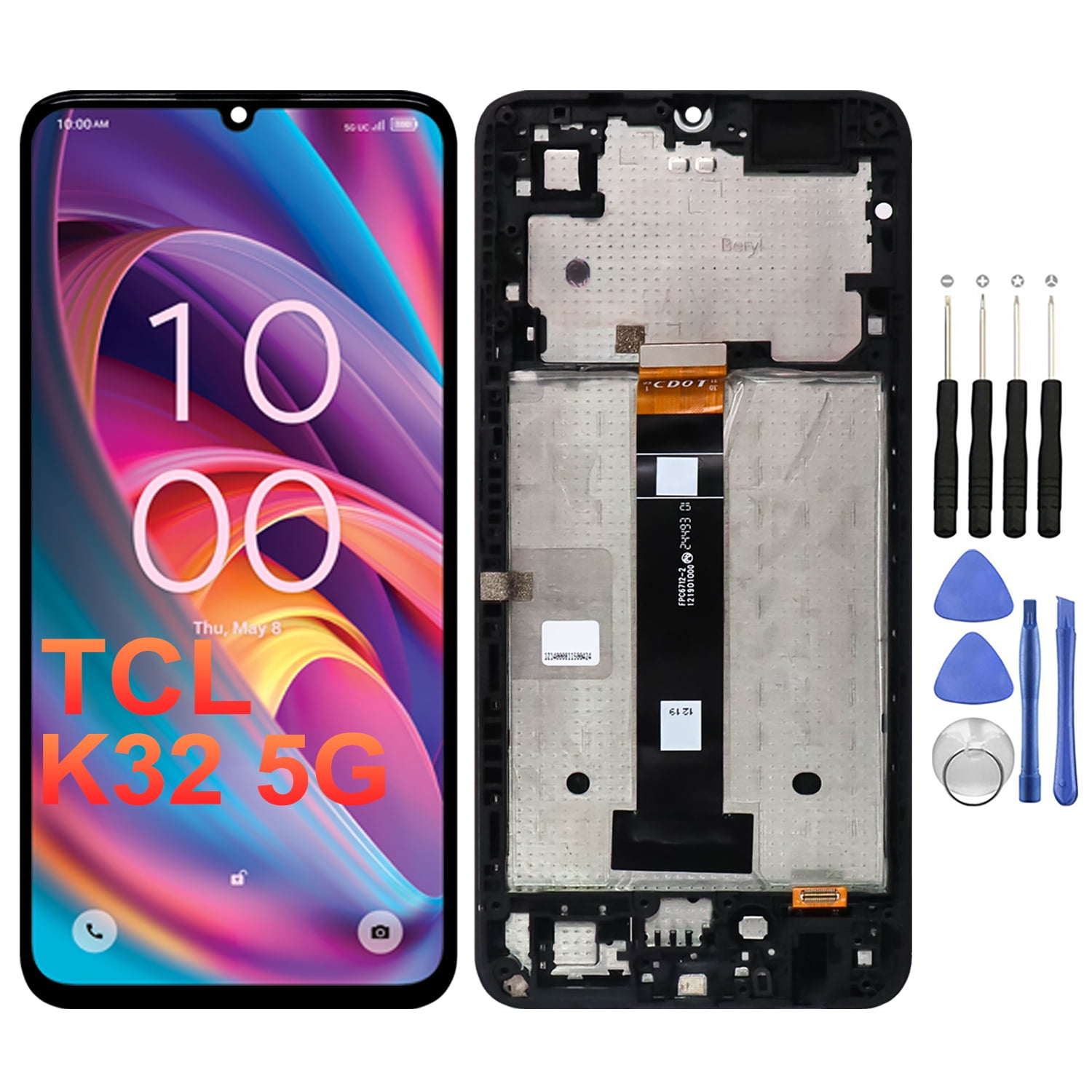 KIQ For TCL K32 5G LCD Screen Full Assembly with Digitizer (With