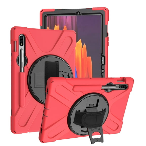 KIQ Galaxy Tab S7 Case 11 inch, Shockproof Heavy Duty Kickstand for Samsung Galaxy Tab S7 T870 / Tab S8 X700 [Shield Red]