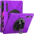thumbnail image 1 of KIQ Galaxy Tab S8 Ultra Case, Shockproof Heavy Duty Impact Drop Protection Shoulderstrap Kickstand Cover for Samsung Galaxy Tab S8 Ultra X900 (Shield Purple), 1 of 10