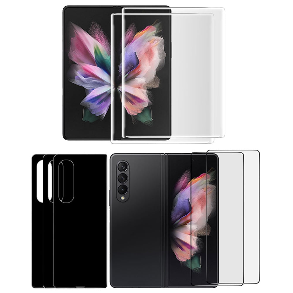 KIQ Galaxy Z Fold 3 Screen Protector, 3 Piece Flexible Plastic Film