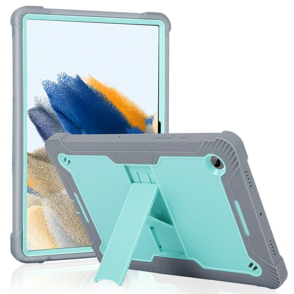 KIQ Guardian Series for Samsung Galaxy Tab A8 Case 10.5" 2022 SM-X200/X205/X207 w/ Rotating Hand Strap Stand Shoulder Strap Heavy Duty Shockproof Kids Galaxy Tab A8 10.5 Case - Teal Grey