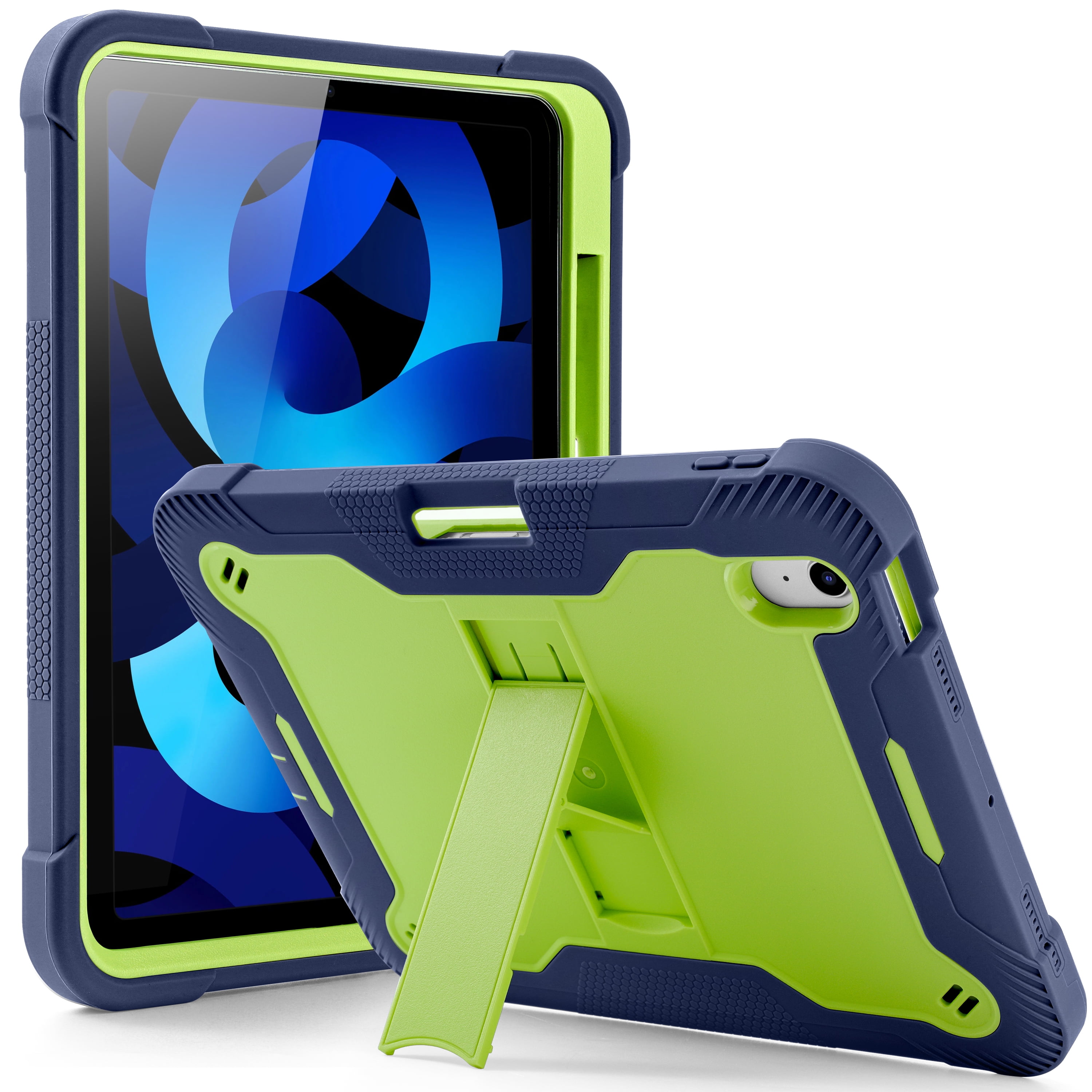 KIQ Guardian iPad 10.9 Case iPad 10th Generation Case 2022, Hybrid Shockproof Cover w/ Kickstand for Apple iPad 10.9 10th Gen - Lime Green/Dark Blue KIQ Guardian iPad 10.9 Case iPad 10th Generation Case 2022, Hybrid Shockproof Cover w/ Kickstand for Apple iPad 10.9 10th Gen - Lime Green/Dark Blue