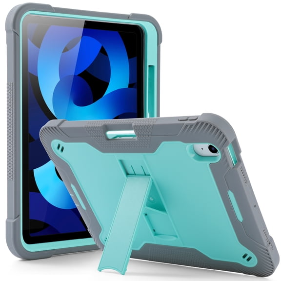 KIQ Guardian iPad 10.9 Case iPad 10th Generation Case 2022, Hybrid Shockproof Cover w/ Kickstand for Apple iPad 10.9 10th Gen - Teal/Grey