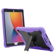 thumbnail image 1 of KIQ Guardian iPad 9th Generation Case, for iPad 8th/7th Generation 10.2 Inch iPad Case, Shockproof Hard With Kickstand for Kids Men & Women, iPad 9 8 7 Gen - Black Purple, 1 of 7