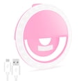 thumbnail image 1 of KIQ Premium Recharchable Clip-On 3 Light Mode Selfie Ring Light with 36 LED for Mobile Phone or Laptop with Bright LED Fill Light (pink), 1 of 3