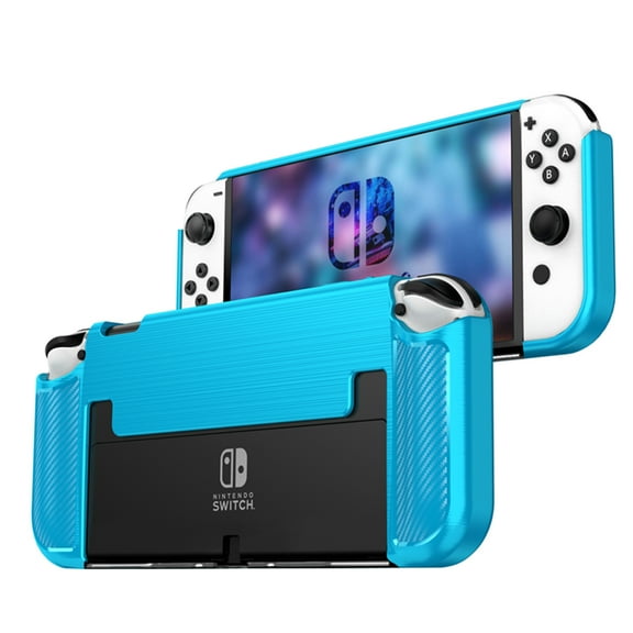 KIQ Protective Case Lightweight Shockproof Skin with TPU Ergonomic Grip For Nintendo Switch OLED 2021 (Blue)