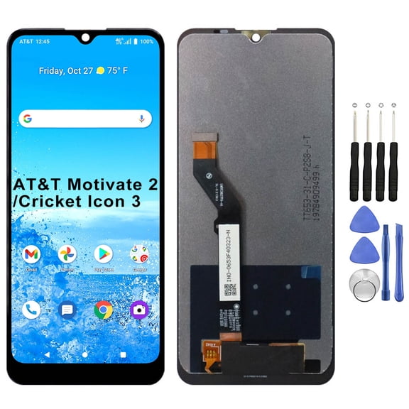 KIQ Replacement LCD Screen Full Assembly with Digitizer Compatible with AT&T Motivate 2/Cricket Icon 3(Without Frame)