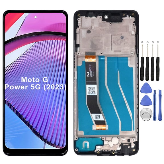 KIQ Replacement LCD Screen Full Assembly with Digitizer Compatible with Moto G Power 5G(2023)(With Frame)