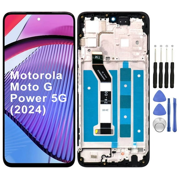 KIQ Replacement LCD Screen Full Assembly with Digitizer Compatible with Moto G Power 5G(2024)(With Frame)