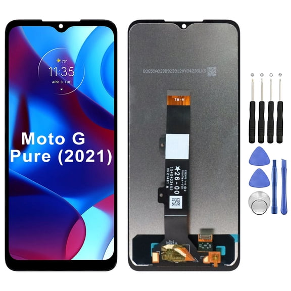 KIQ Replacement LCD Screen Full Assembly with Digitizer Compatible with Moto G Pure (2021) XT2163 (Without Frame)