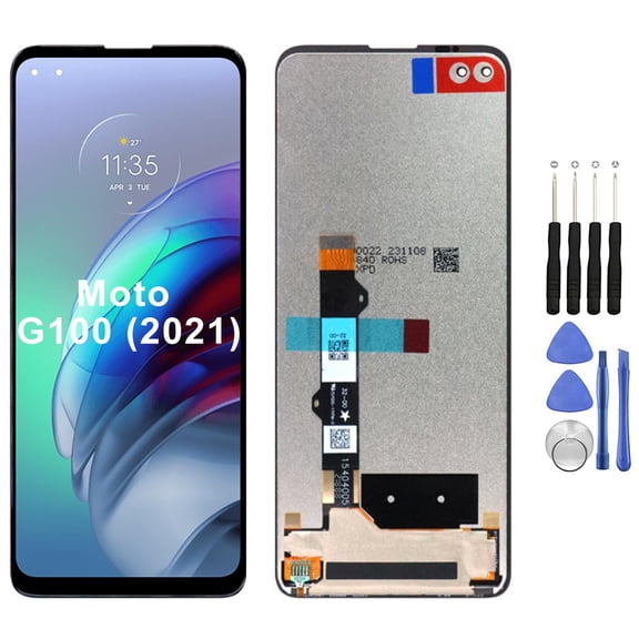 KIQ Replacement LCD Screen Full Assembly with Digitizer Compatible with Moto G100 (2021) XT2125 (Without Frame)