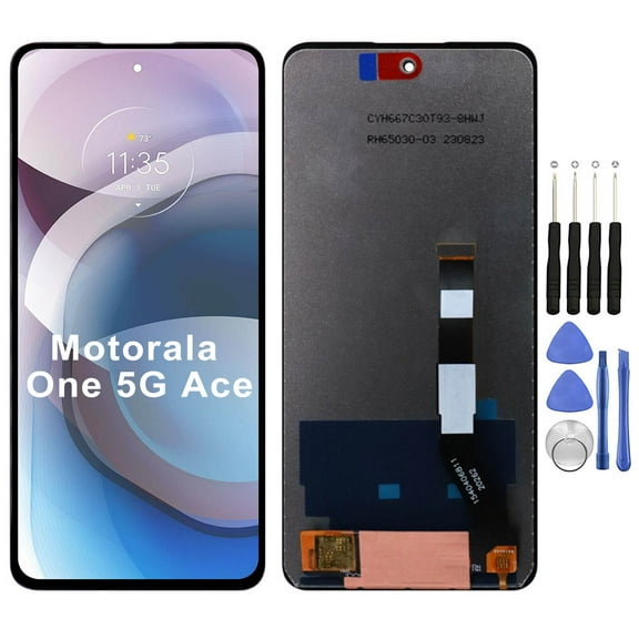 KIQ Replacement LCD Screen Full Assembly with Digitizer Compatible with Motorola One 5G Ace XT2113(Without Frame)