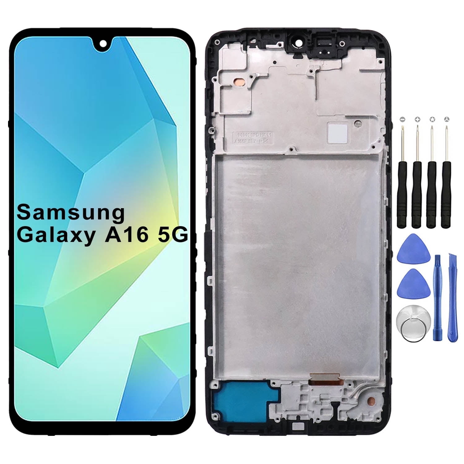 KIQ Replacement LCD Screen Full Assembly with Digitizer Compatible with Samsung Galaxy A16 5G(With Frame)(tools included)