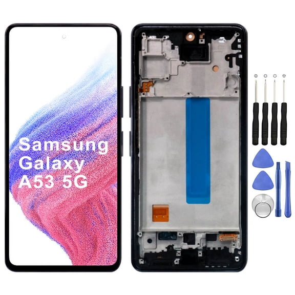 KIQ Replacement LCD Screen Full Assembly with Digitizer Compatible with Samsung Galaxy A53 5G(With Frame)