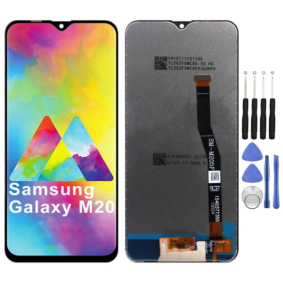 KIQ Replacement LCD Screen Full Assembly with Digitizer Compatible with Samsung Galaxy M20