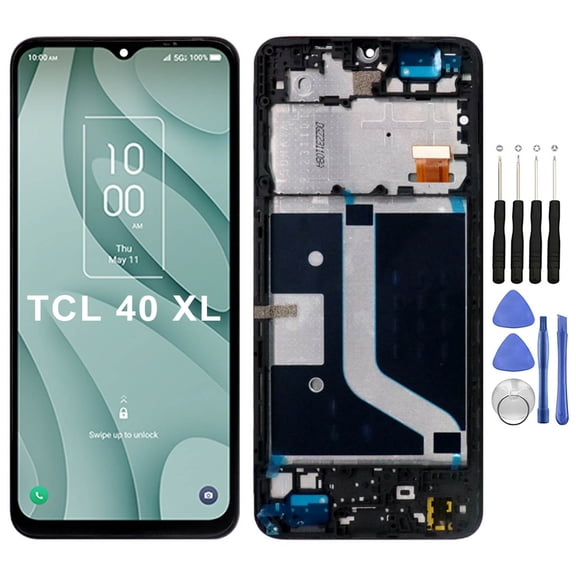 KIQ Replacement LCD Screen Full Assembly with Digitizer Compatible with TCL 40 XL(With Frame)