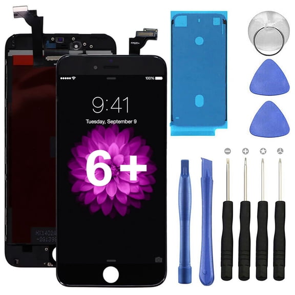 KIQ Replacement LCD Screen Full Assembly with Digitizer Compatible with iPhone 6 Plus(Standard)(Black)